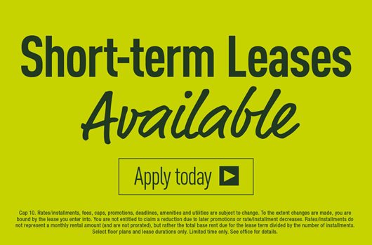 Short Term Leases Available!