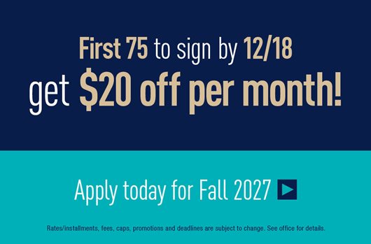 First 75 to sign by 12/18 get $20 off per month with Early Access Rates!