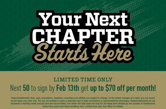 Next 50 to sign by Feb 13th get up to $70 off per month!