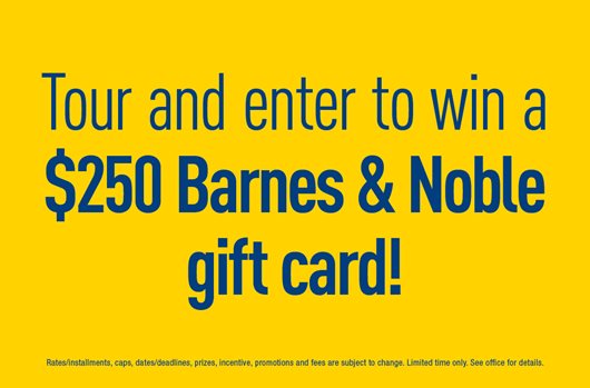 Tour and enter to win a $250 Barnes & Noble gift card!