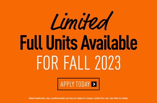 Limited full units available for Fall 2023! Apply now >