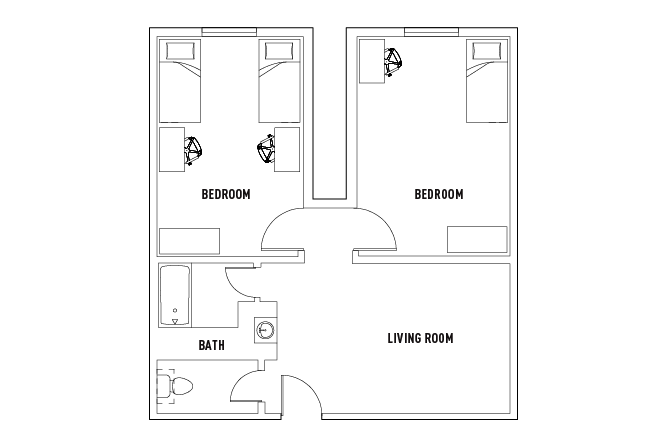 Parks Tower - 1 Bed - Private Bed & Community Bath