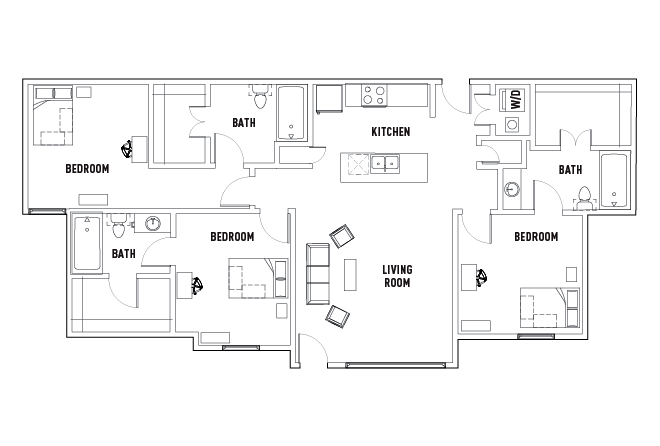4 Bed - 4 Bath Deluxe Bedroom