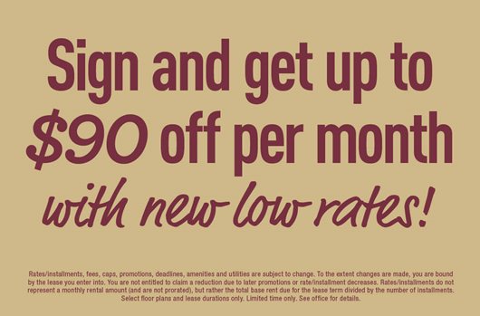 Sign and get up to $90 off per month with new low rates!