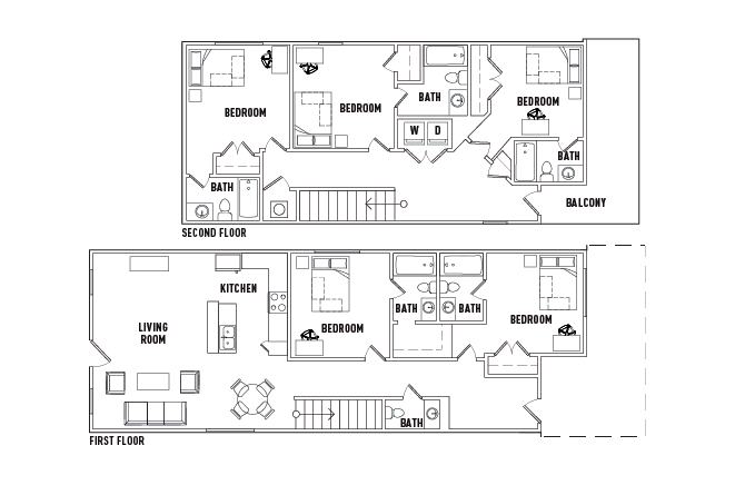 4 Bed - 4.5 Bath Brookshire Standard Bedroom