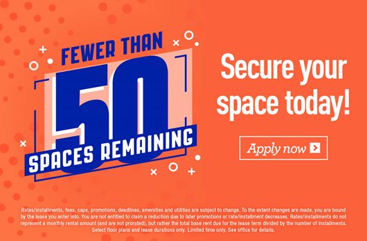 Fewer than 50 spaces remaining for Fall 2026