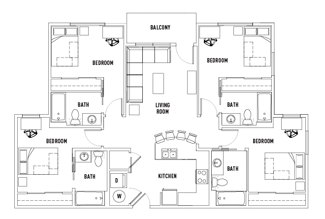 4 Bed - 4 Bath
