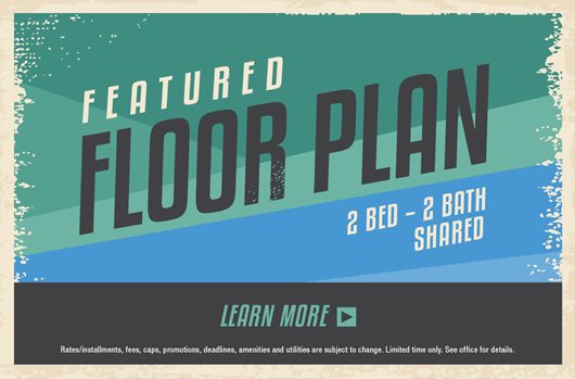 Featured Floor Plan | 2 Bed - 2 Bath Shared