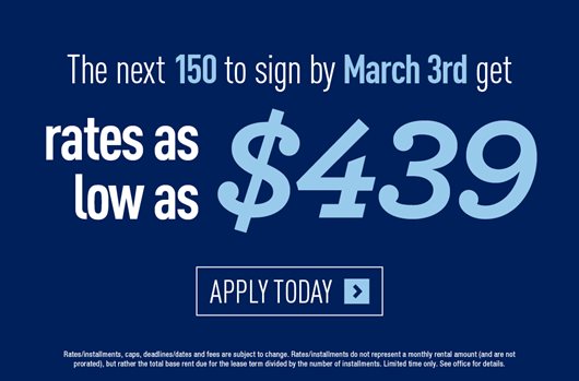 The next 150 to sign by March 3rd get rates as low as $439