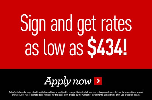 Sign and get rates as low as $434!