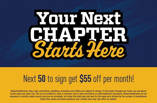 Your Next Chapter Starts Here | Next 50 to sign get $55 off per month!