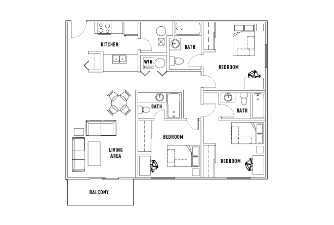 3 Bed - 3 Bath Oeste