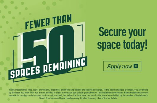 Fewer than 50 spaces remaining!