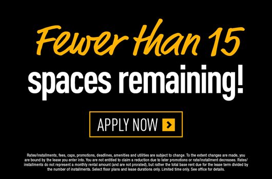 Fewer than 15 spaces remaining for Fall 2026