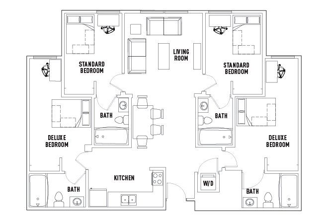 4 Bed - 4 Bath Standard Bedroom