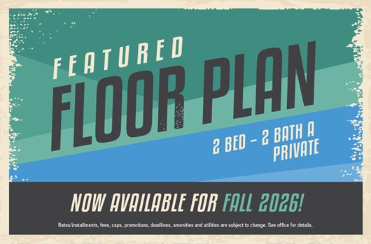 Featured Floor Plan 2 Bed - 2 Bath A Private