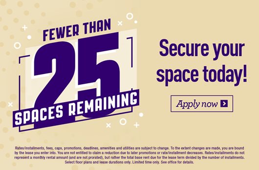 Fewer than 25 spaces remaining! Apply Today>
