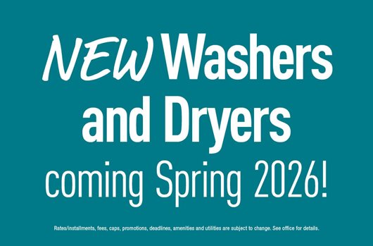 New washers and dryers - Spring 2026
