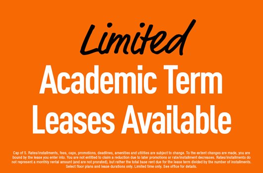 Limited Academic Term Leases Available