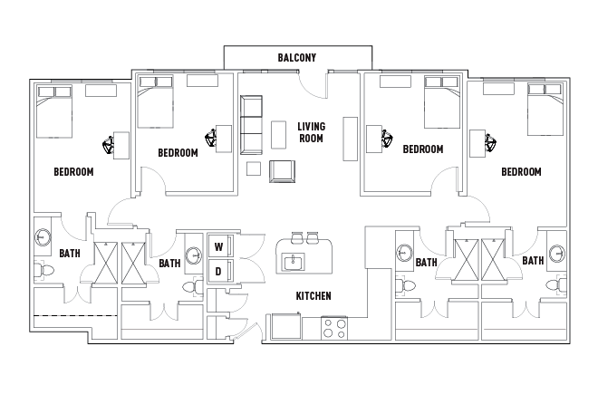 Vintage: 4 Bed - 4 Bath B - Semi-Private Bath