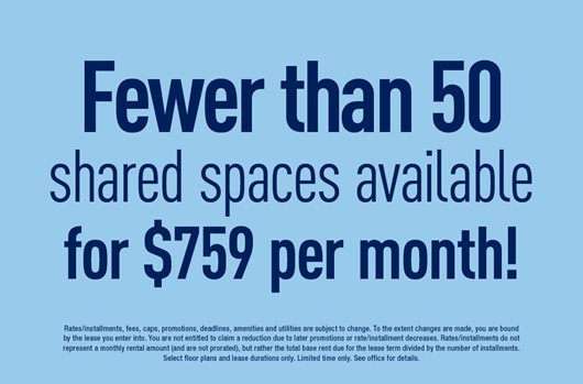 Limited shared spaces remaining