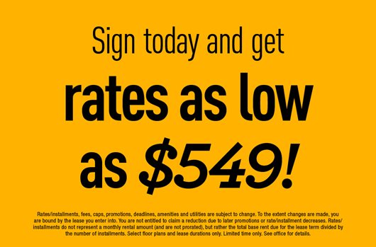 Sign today and get rates as low as $549!