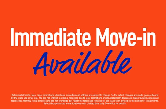 Immediate move-in available! 