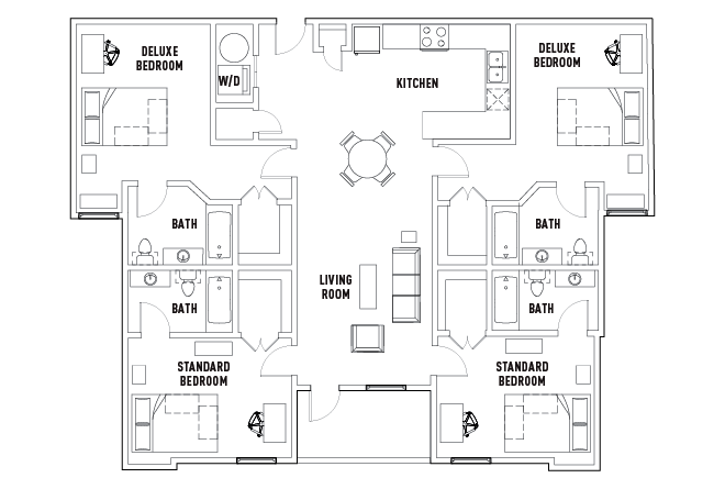 4 Bed - 4 Bath Deluxe Bedroom