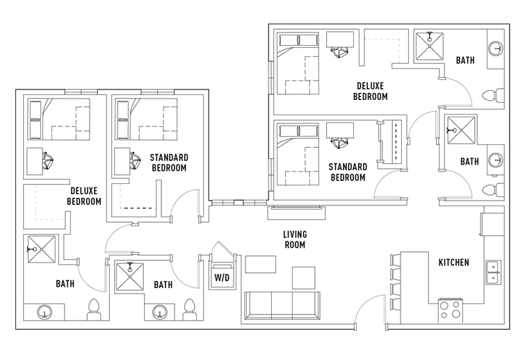 4 Br Ba Floor Plan The Jack Apts Near Nau Apts Near Nau