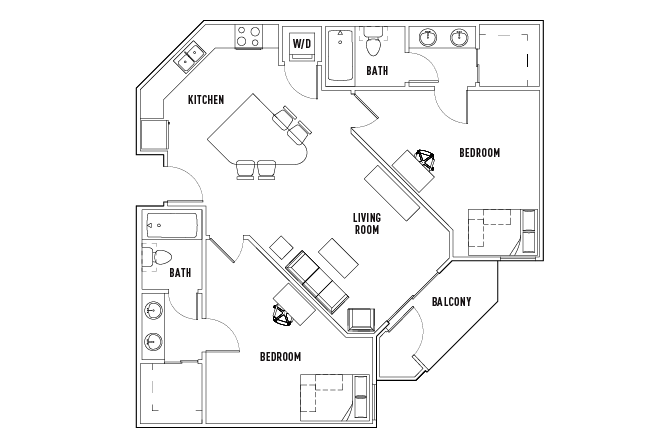 2 Bed - 2 Bath B