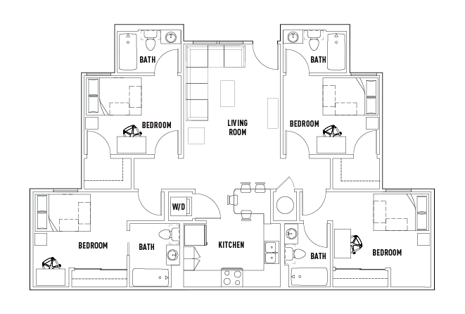 4 Bed - 4 Bath Flat