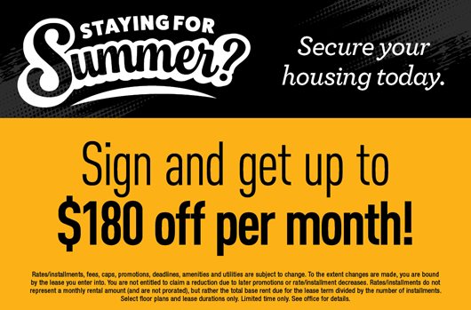 Summer Backfill Get up to $180 off per month