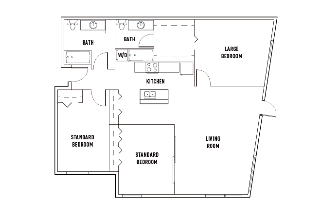 3 Bed - 2 Bath Standard Bedroom Furnished