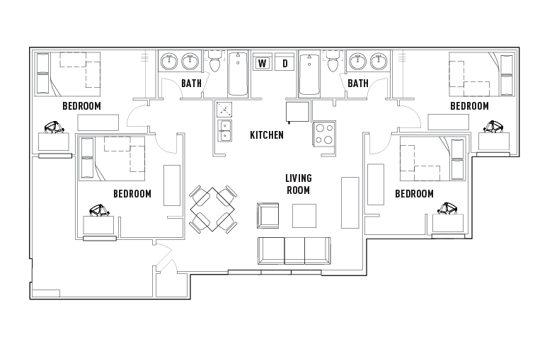 4 Bed - 2 Bath A