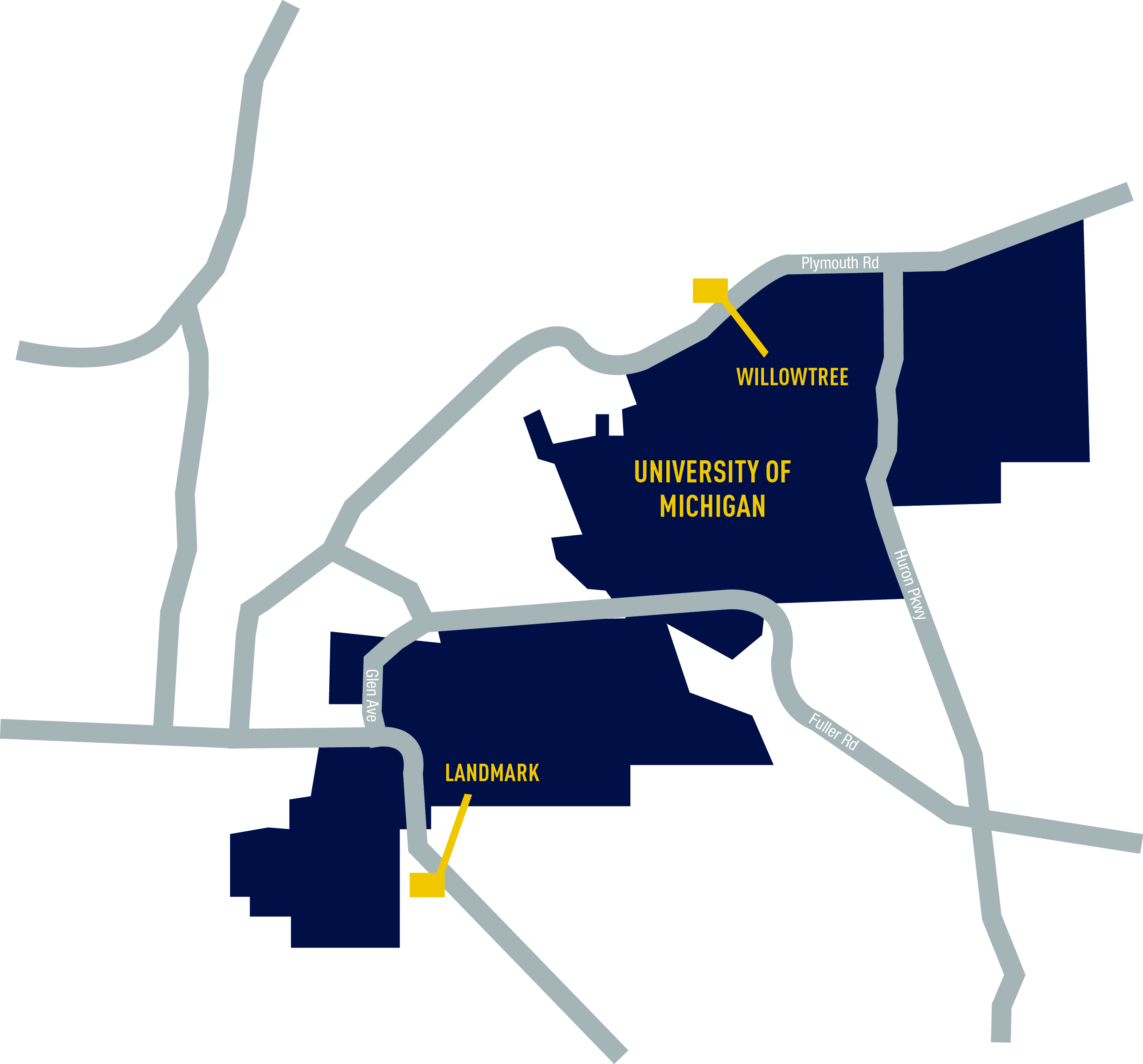 UMich off campus housing map