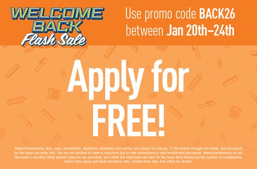 Welcome Back Flash Sale 