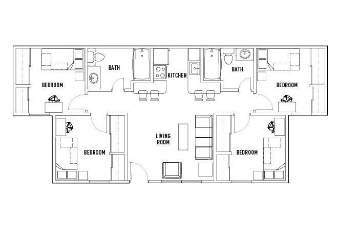 4 Bed - 2 Bath Furnished