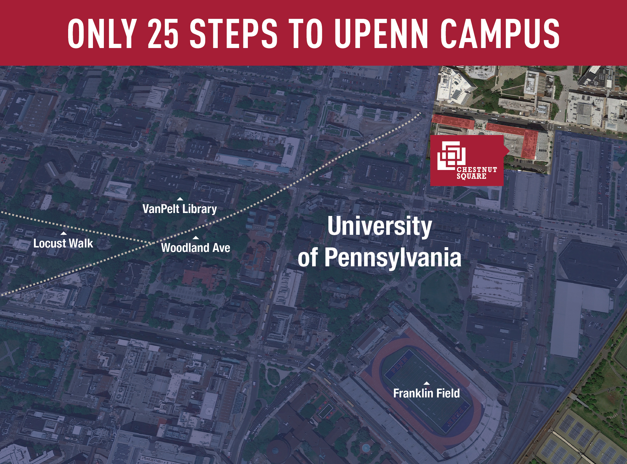 Only 25 steps to UPenn Campus. Campus map. Only 25 steps to UPenn Campus. Campus map.