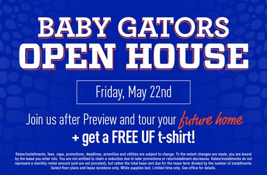 Baby Gators Open House on May 22