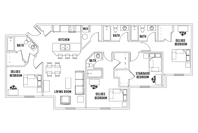 4 Bed - 4 Bath A Deluxe Bedroom
