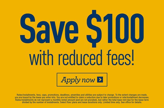 Save $100 with reduced fees! Apply Now> 
