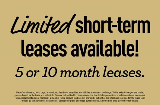 Limited short-term leases available!