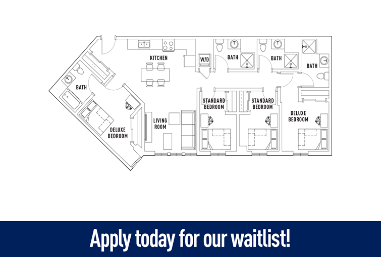 4 Bedroom Floor Plan The Jack Apts near NAU