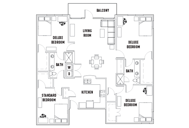 Rio: 4 Bed - 2 Bath Premium Private Deluxe Bedroom - Furnished