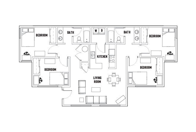 4 Bed - 2 Bath