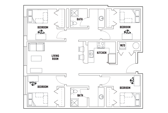 4 Bed - 2 Bath 