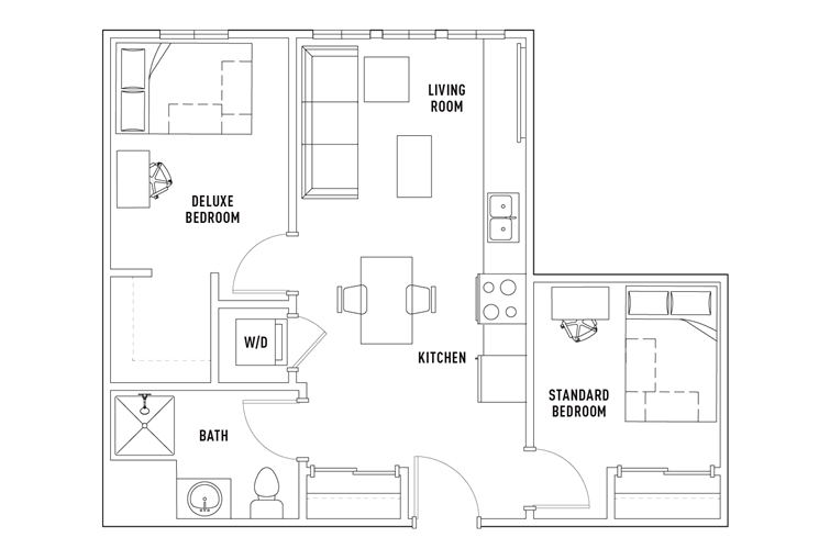 2 Bedroom 1 Bathroom A Standard Floor Plans Hub Flagstaff