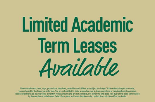 Limited academic term leases available!
