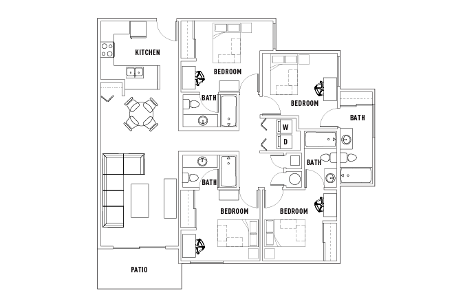 4 Bed - 4 Bath