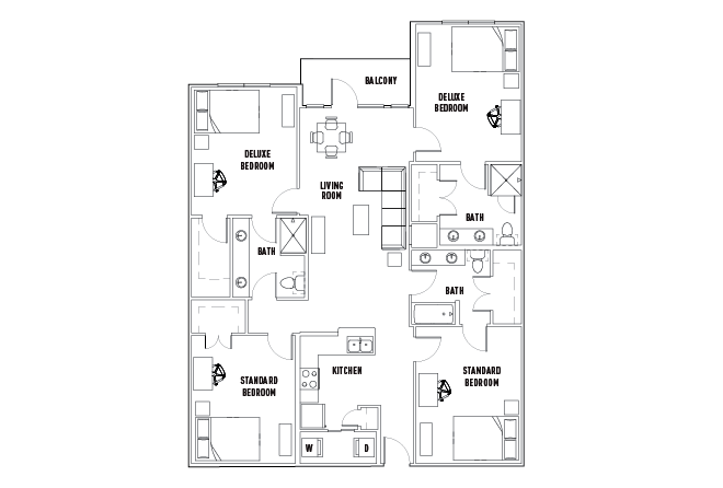 25th E: 4 Bed - 3 Bath B Premium Private Standard Bedroom - Shared Bathroom - Furnished